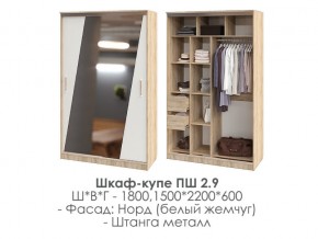 шкаф-купе ПШ-2.9 1500 Норд Белый жемчуг 1500 в Алапаевске - alapaevsk.magazin-mebel74.ru | фото